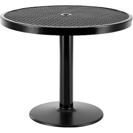 Global Industrial 36in Round Outdoor Table, 29inH, Expanded Metal, Black 278001BK